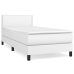 Cama box spring con colchón cuero sintético blanco 100x200 cm