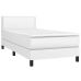 Cama box spring con colchón cuero sintético blanco 100x200 cm