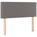 Cama box spring con colchón cuero sintético gris 120x200 cm