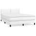 Cama box spring con colchón cuero sintético blanco 140x190 cm