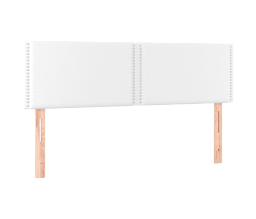 Cama box spring con colchón cuero sintético blanco 140x190 cm