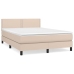 Cama box spring con colchón cuero sintético capuchino 140x190cm