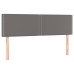 Cama box spring con colchón cuero sintético gris 140x200 cm