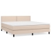 Cama box spring con colchón cuero sintético capuchino 160x200cm