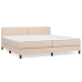 Cama box spring con colchón cuero sintético capuchino 200x200cm