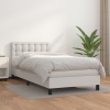 Cama box spring con colchón cuero sintético blanco 80x200 cm