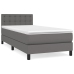 Cama box spring con colchón cuero sintético gris 80x200 cm