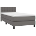 Cama box spring con colchón cuero sintético gris 80x200 cm