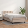 Cama box spring con colchón cuero sintético capuchino 80x200 cm