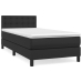 Cama box spring con colchón cuero sintético negro 90x190 cm