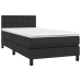 Cama box spring con colchón cuero sintético negro 90x190 cm