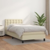 Cama box spring con colchón cuero sintético crema 100x200 cm