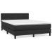 Cama box spring con colchón cuero sintético negro 140x190 cm