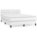 Cama box spring con colchón cuero sintético blanco 140x190 cm