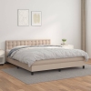 Cama box spring con colchón cuero sintético capuchino 160x200cm