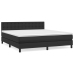 Cama box spring con colchón cuero sintético negro 180x200 cm