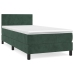 Cama box spring con colchón terciopelo verde oscuro 80x200 cm