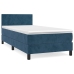 Cama box spring con colchón terciopelo azul oscuro 80x200 cm