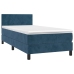 Cama box spring con colchón terciopelo azul oscuro 80x200 cm