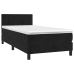 Cama box spring con colchón cuero sintético negro 90x190 cm