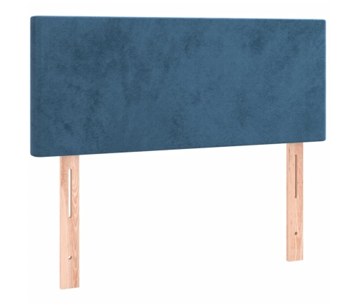 Cama box spring con colchón terciopelo azul oscuro 90x190 cm