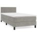Cama box spring con colchón terciopelo gris claro 100x200 cm