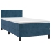 Cama box spring con colchón terciopelo azul oscuro 100x200 cm