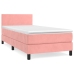 Cama box spring con colchón terciopelo rosa 100x200 cm