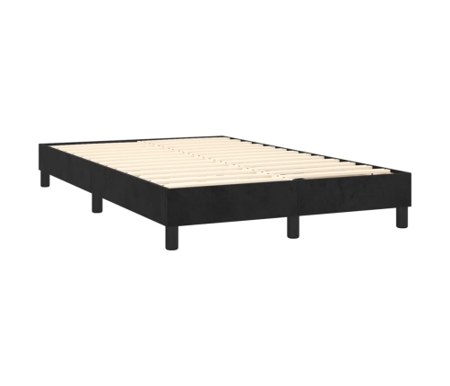 Cama box spring con colchón terciopelo negro 120x200 cm