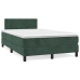 Cama box spring con colchón terciopelo verde oscuro 120x200 cm