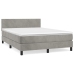 Cama box spring con colchón terciopelo gris claro 140x190 cm