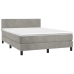 Cama box spring con colchón terciopelo gris claro 140x190 cm