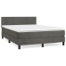 Cama box spring con colchón terciopelo gris oscuro 140x190 cm