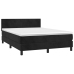 Cama box spring con colchón terciopelo negro 140x190 cm