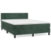 Cama box spring con colchón terciopelo verde oscuro 140x190 cm