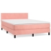 Cama box spring con colchón terciopelo rosa 140x190 cm