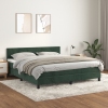 Cama box spring con colchón terciopelo verde oscuro 160x200 cm