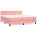 Cama box spring con colchón terciopelo rosa 160x200 cm