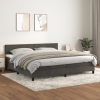 Cama box spring con colchón terciopelo gris oscuro 200x200 cm