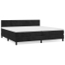 Cama box spring con colchón terciopelo negro 200x200 cm