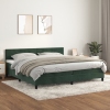 Cama box spring con colchón terciopelo verde oscuro 200x200 cm