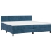 Cama box spring con colchón terciopelo azul oscuro 200x200 cm