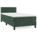 Cama box spring con colchón terciopelo verde oscuro 80x200 cm