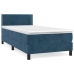 Cama box spring con colchón terciopelo azul oscuro 90x190 cm