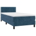 Cama box spring con colchón terciopelo azul oscuro 90x190 cm