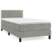 Cama box spring con colchón terciopelo gris claro 90x190 cm