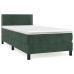 Cama box spring con colchón terciopelo verde oscuro 90x200 cm