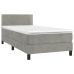 Cama box spring con colchón terciopelo gris claro 100x200 cm