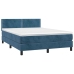 Cama box spring con colchón terciopelo azul oscuro 140x190 cm