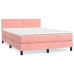 Cama box spring con colchón terciopelo rosa 140x190 cm